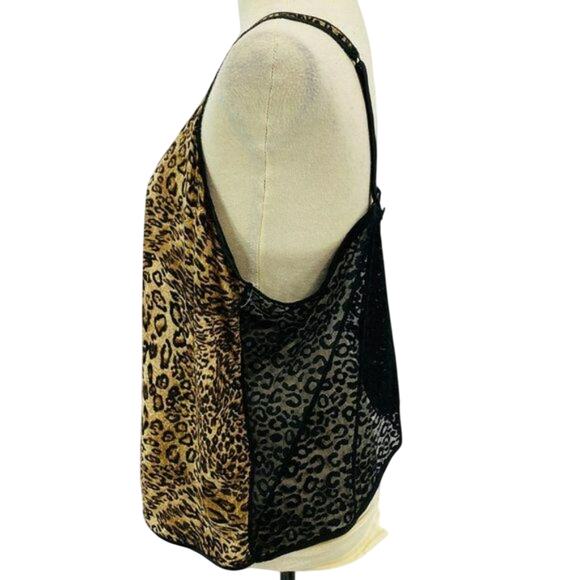 Frederick’s Of Hollywood Lingerie Leopard Front Sheer Animal Print Back Nightie - Picture 2 of 7